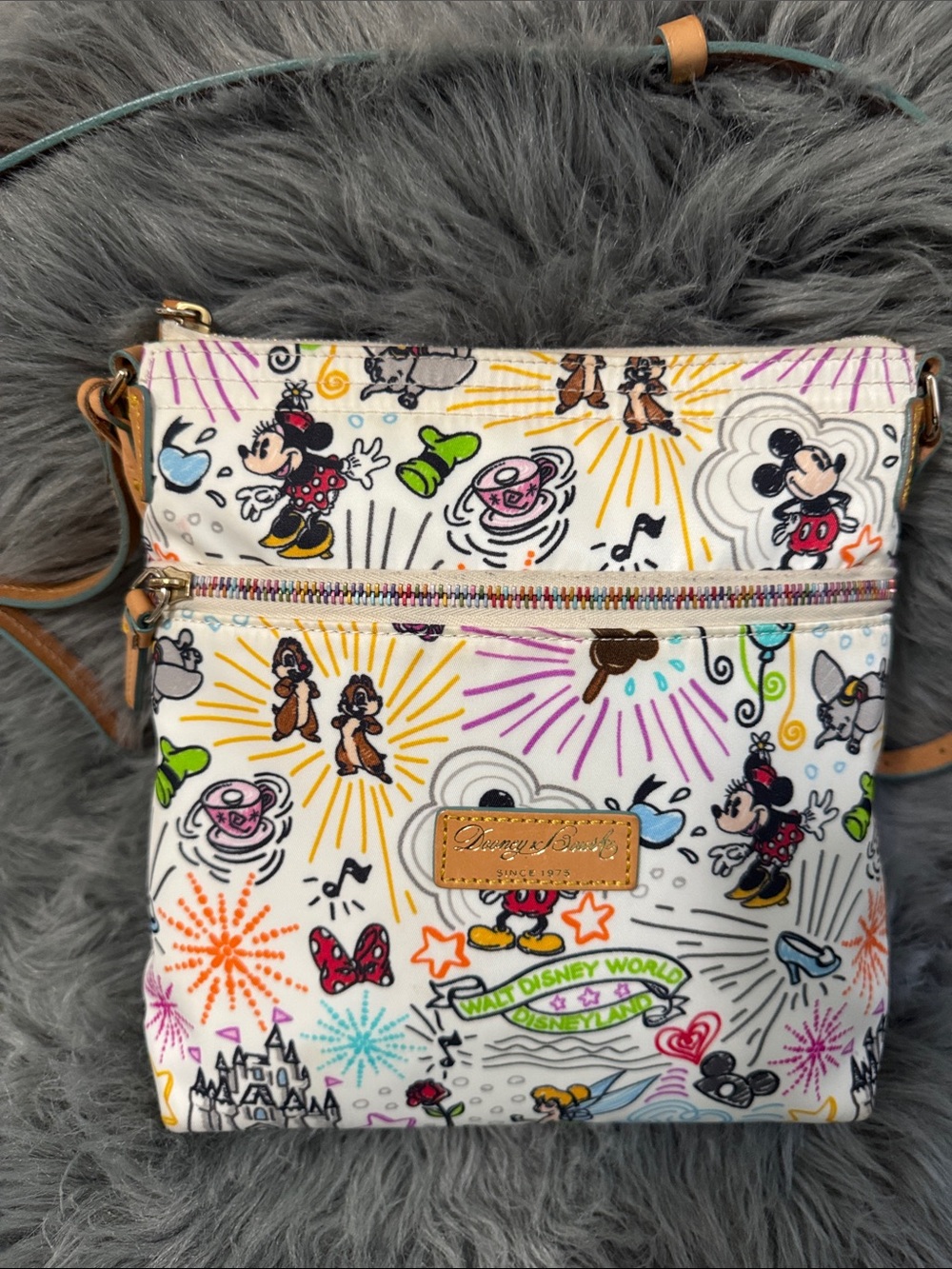 Dooney & Bourke White Multicolor Disney Character Crossbody